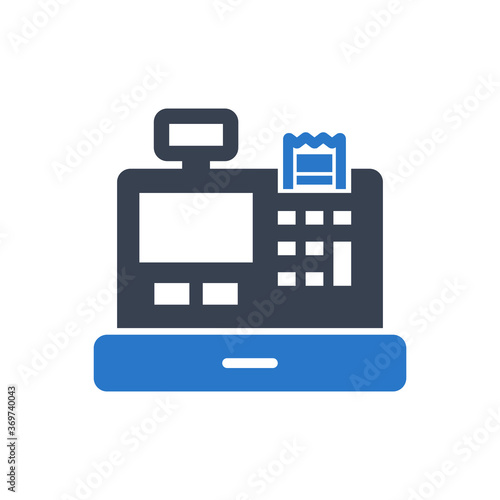 Cash register vector icon illustration on white background