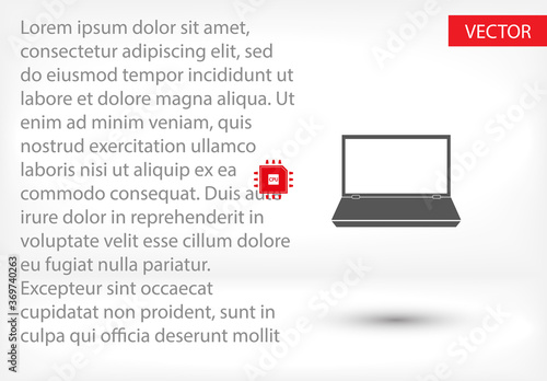 cpu laptop vector icon . Lorem Ipsum Flat Design