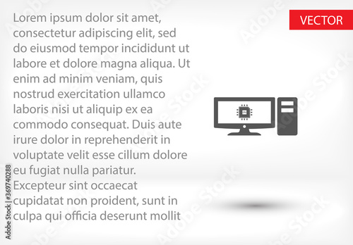 cpu pc vector icon . Lorem Ipsum illustration