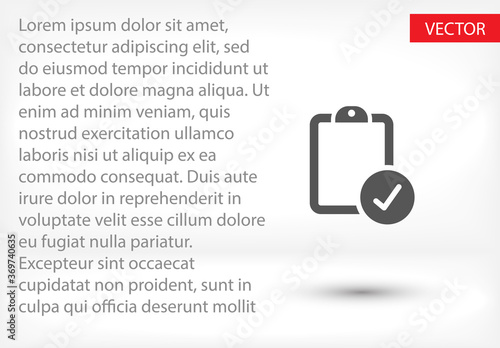 notebook. note sheet. medical form to fill out with a check mark. Form. sheet. confirmed. flat design. the work is done for your use for your purposes and purposes. eps 10 icons vector