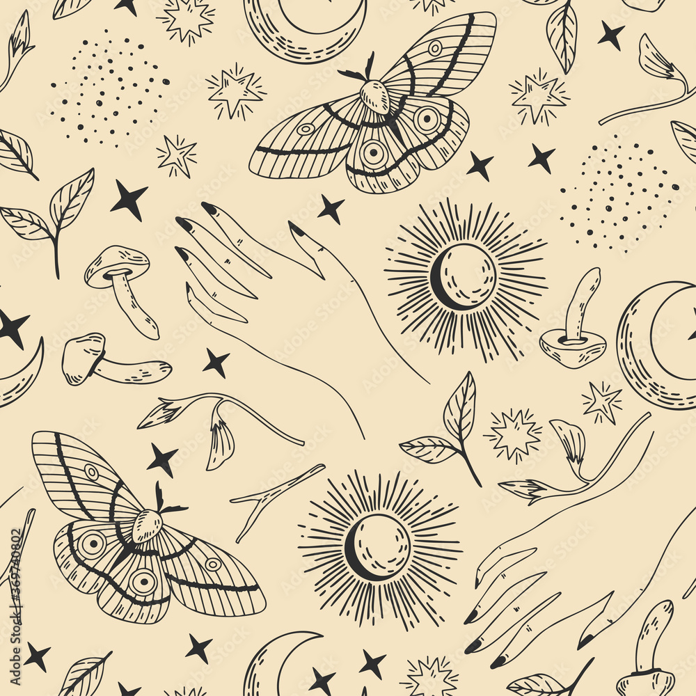 Seamless esoteric pattern Seamless esoteric pattern