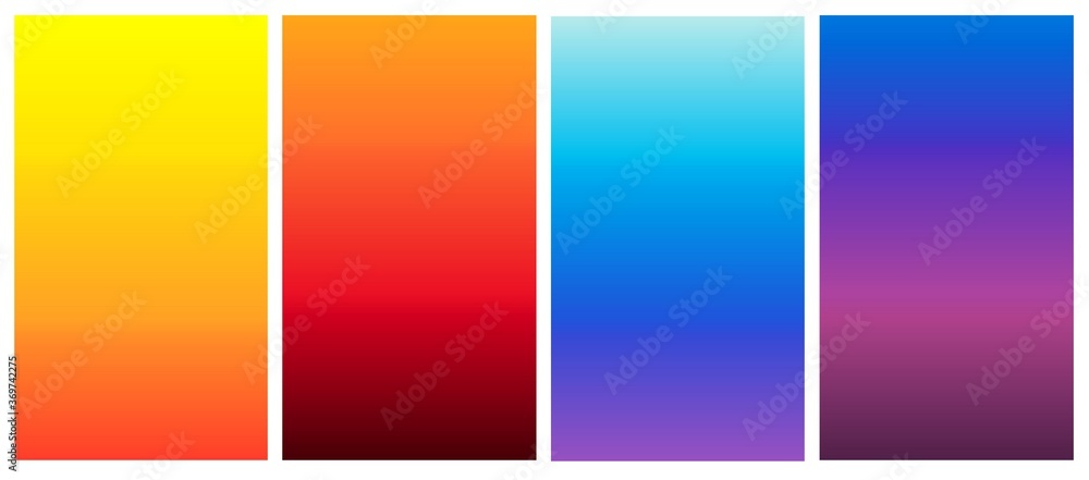 Set of Attractive bright and dark gradient colorful brochure patterns. Abstract illustration bright vibrant background.