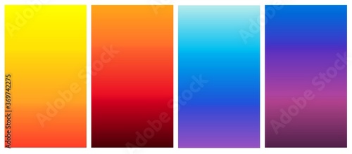 Set of Attractive bright and dark gradient colorful brochure patterns. Abstract illustration bright vibrant background. © Baanina