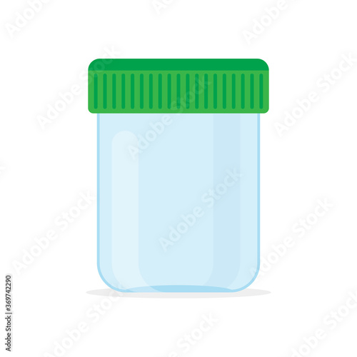 Sterile medical container for biomaterial. Isolated on a white.