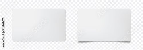 3D Mock up Blank White Card on transparent Background. Stationary and Business template concept design.