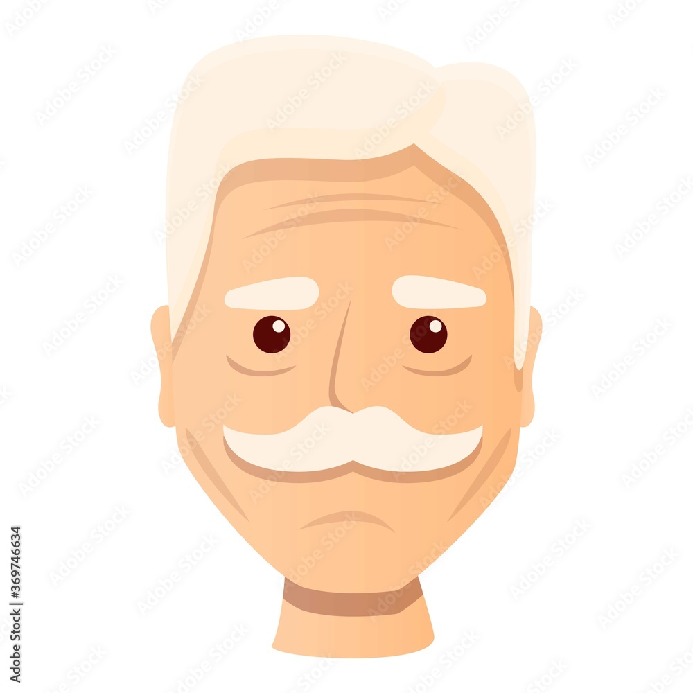 Senior man wrinkles icon. Cartoon of senior man wrinkles vector icon for web design isolated on white background