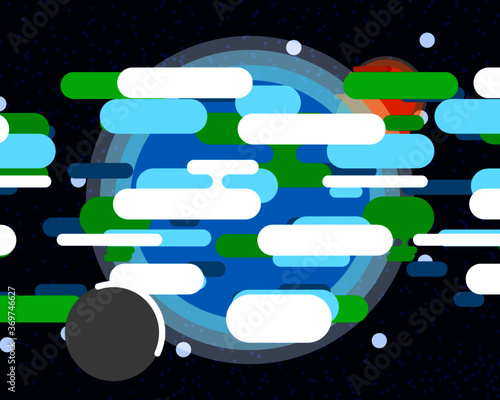 Flat Minimalist Earth Model for Animation.