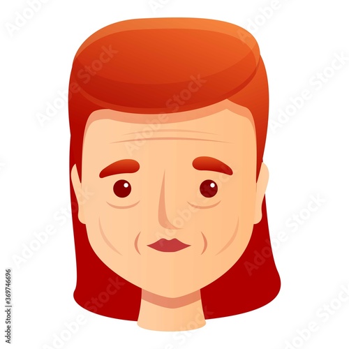 Lady age wrinkles icon. Cartoon of lady age wrinkles vector icon for web design isolated on white background