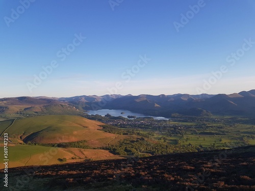 view over derwent water, lake district national park