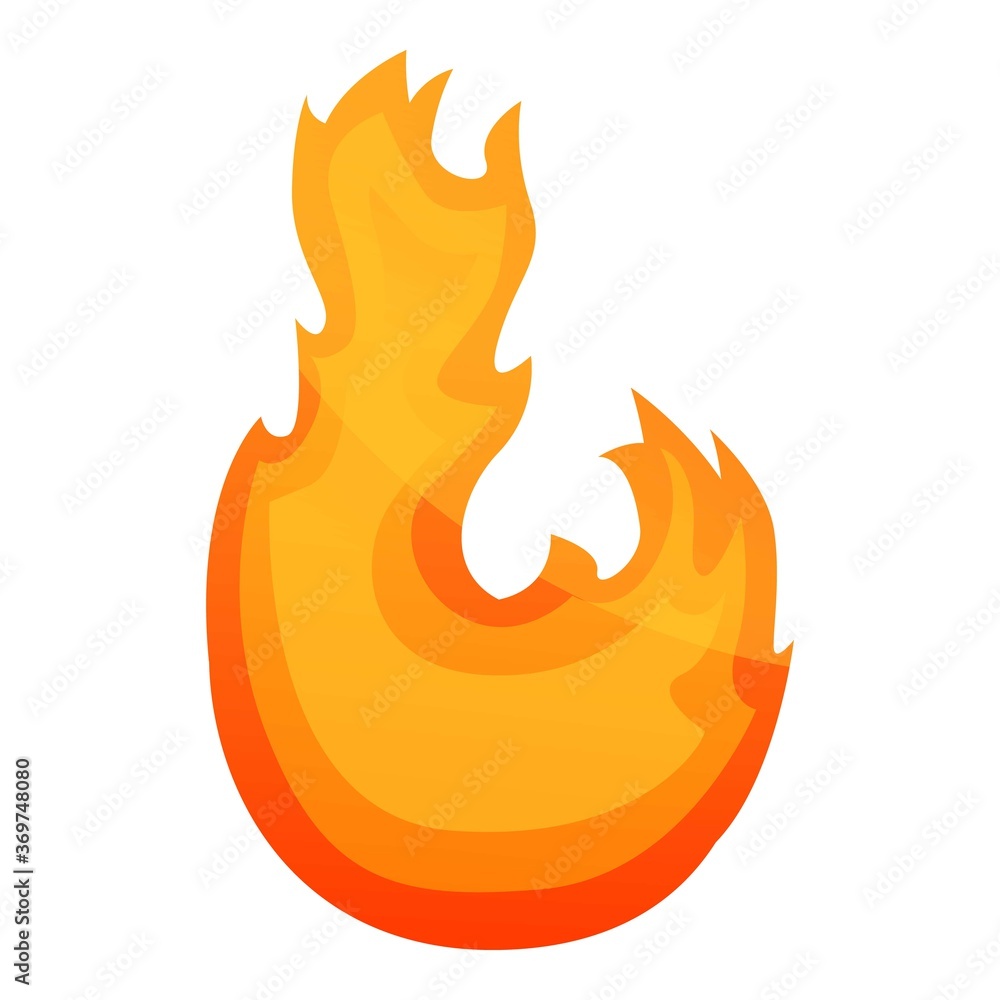 Abstract fire flame icon. Cartoon of abstract fire flame vector icon for web design isolated on white background Abstract fire flame icon. Cartoon of abstract fire flame vector icon for web design isolated on white background
