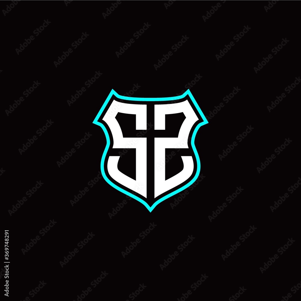 S Z initials monogram logo shield designs modern S Z initials monogram logo shield designs modern