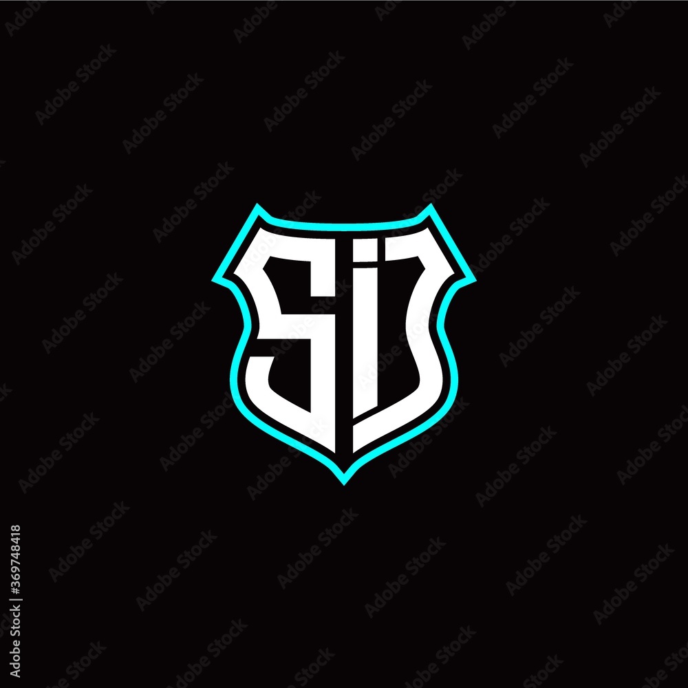 S I initials monogram logo shield designs modern