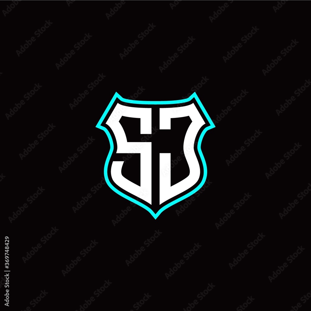 S J initials monogram logo shield designs modern S J initials monogram logo shield designs modern