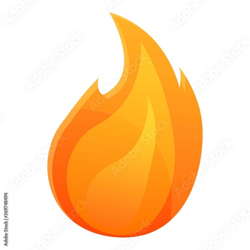 Creative burning flame icon. Cartoon of creative burning flame vector icon for web design isolated on white background