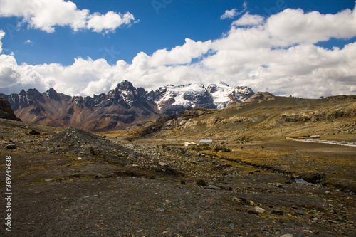 Beautiful Landscape of mountains with snow