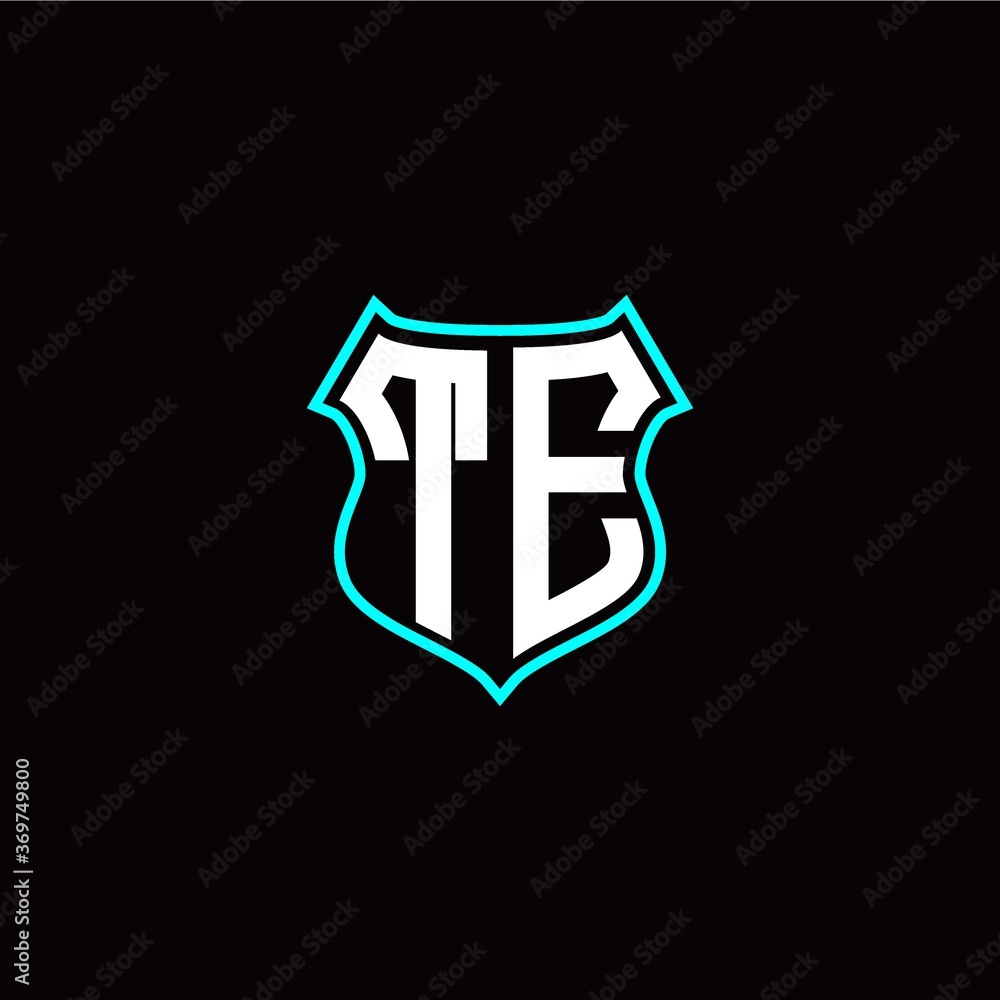 T E initials monogram logo shield designs modern T E initials monogram logo shield designs modern