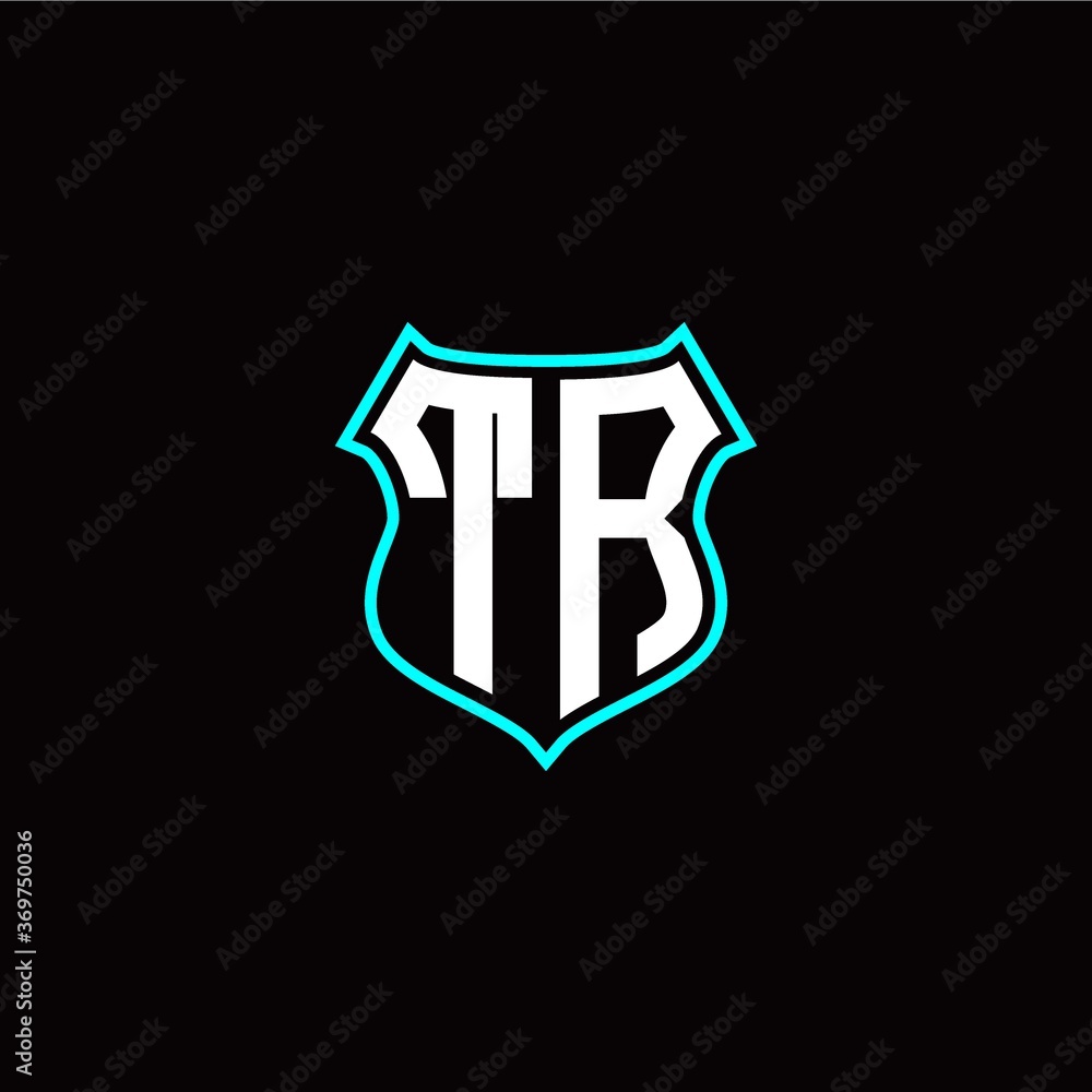 T R initials monogram logo shield designs modern