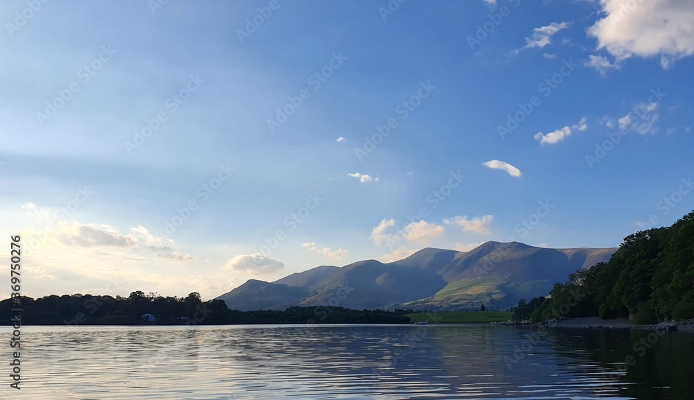 View over Derwent water towards Skiddaw by keswick, Lake District National Park.