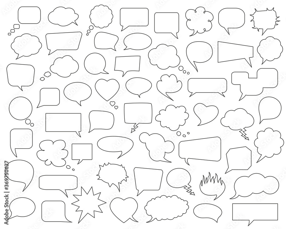 Fototapeta premium Vector set of empty speech bubbles for infographics.