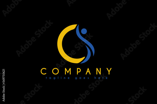 Initial OS Logo design with Human, Business Branding Logo Design Template Element