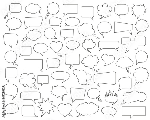 Vector set of empty speech bubbles for infographics.