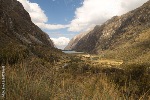 Beautiful landscape of valley in Huascaran Peru