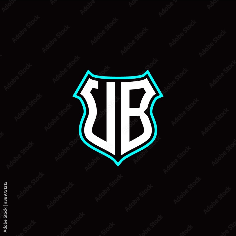 U B initials monogram logo shield designs modern