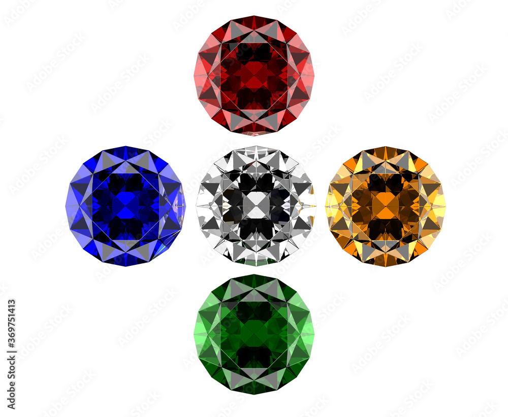 Naklejka premium set of colorful diamonds