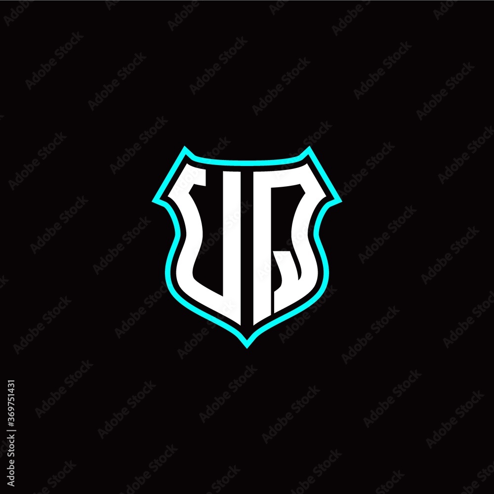 U Q initials monogram logo shield designs modern U Q initials monogram logo shield designs modern