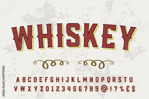 vintage alphabet font, typeface design, brown and white style background