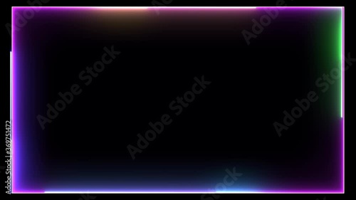 Wallpaper Mural Line neon light border motion racing rotate left on black screen Torontodigital.ca