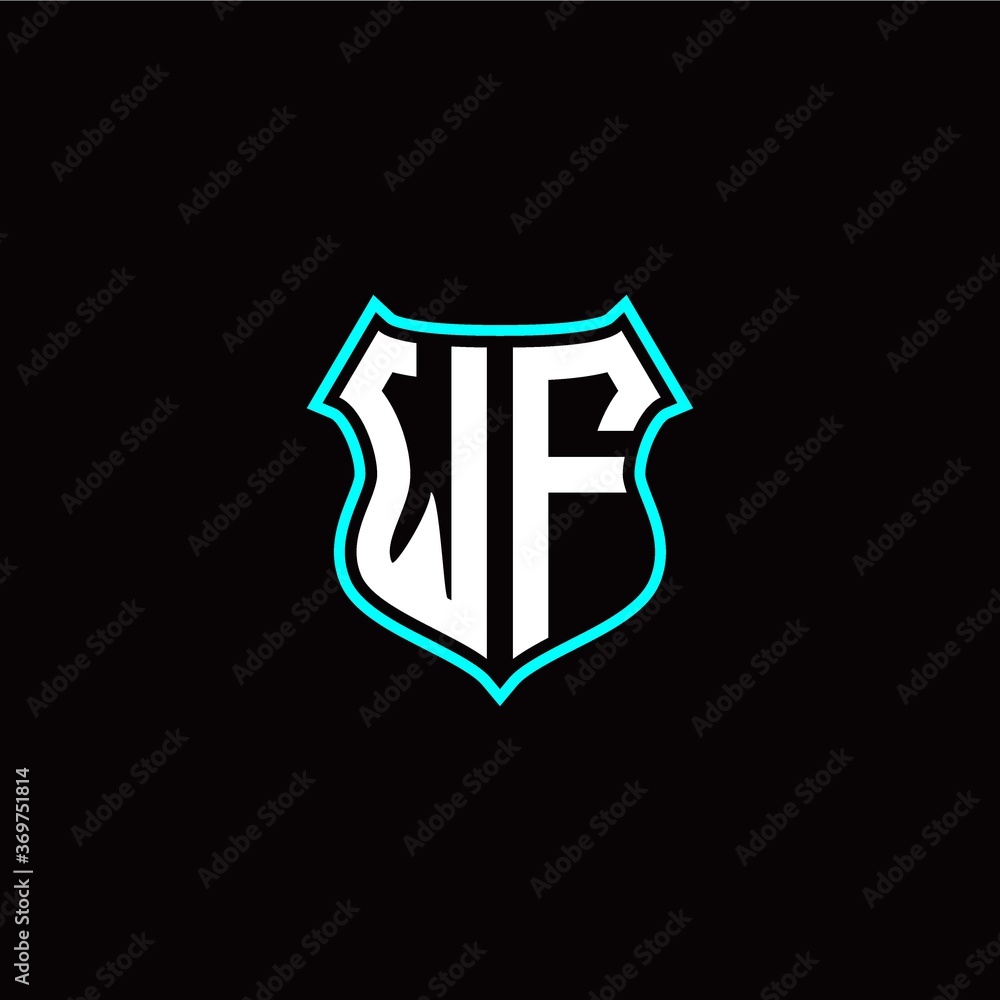 W F initials monogram logo shield designs modern W F initials monogram logo shield designs modern