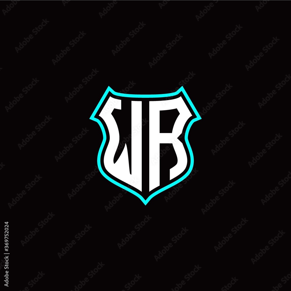 W R initials monogram logo shield designs modern