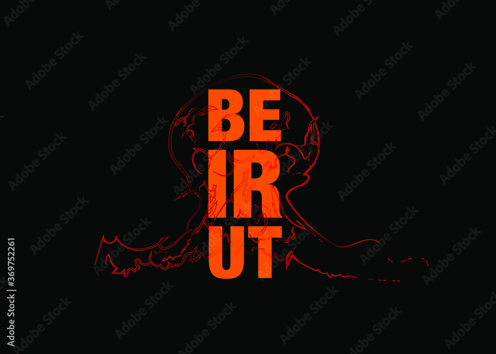 Obraz premium Vector news image of the explosion in Beirut 08.05.2020