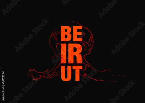 Vector news image of the explosion in Beirut 08.05.2020