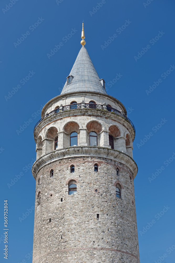 Galata Tower is a famous landmark in Istanbul, Turkey.