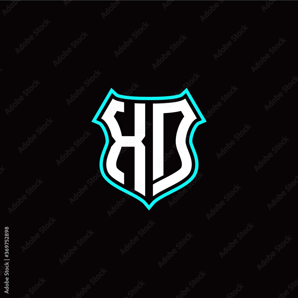 X D initials monogram logo shield designs modern