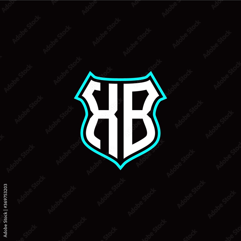 X B initials monogram logo shield designs modern