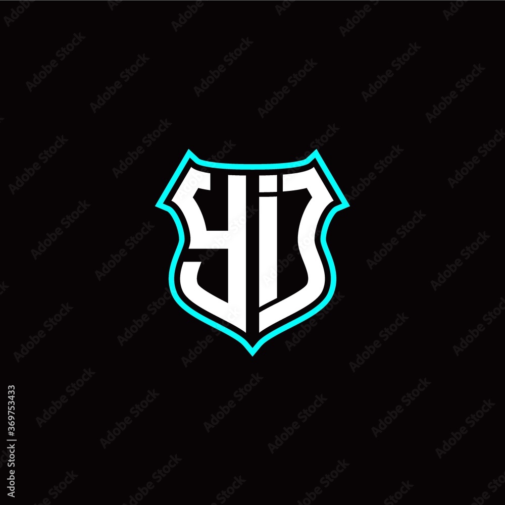Y I initials monogram logo shield designs modern