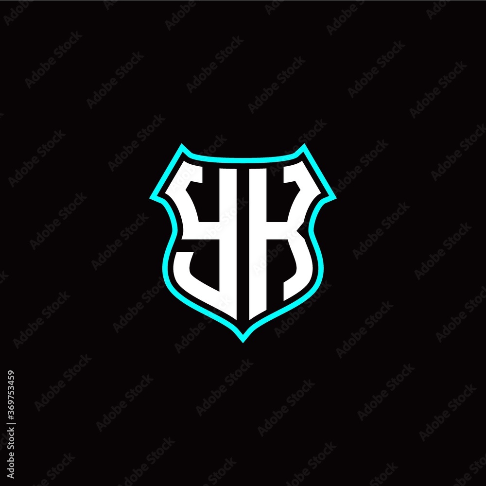 Y K initials monogram logo shield designs modern Y K initials monogram logo shield designs modern