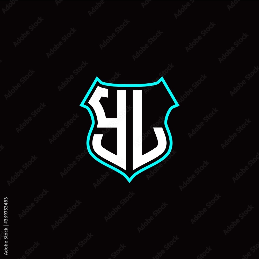 Y L initials monogram logo shield designs modern