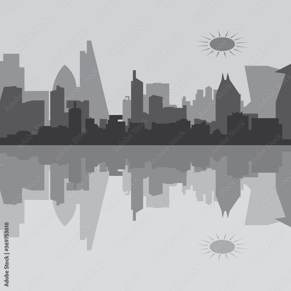 City skyline background vector illustration