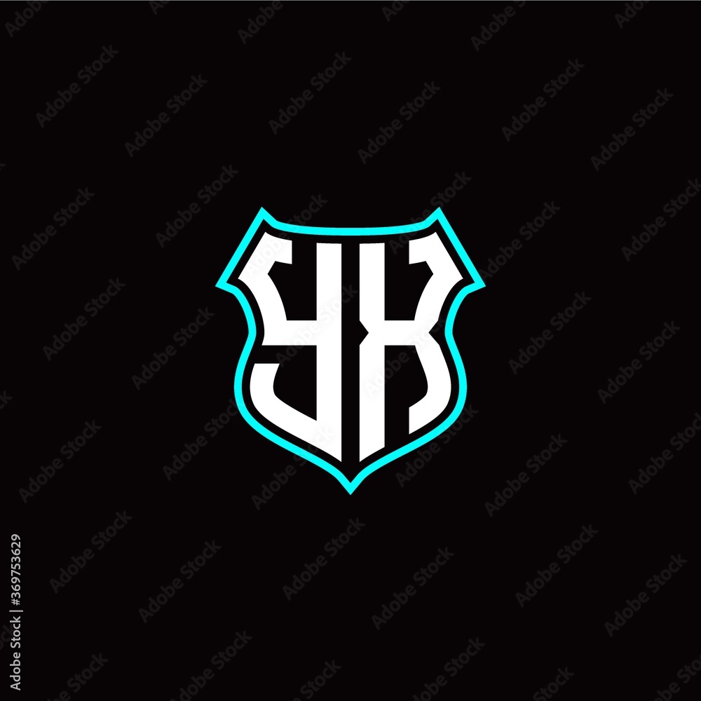Y X initials monogram logo shield designs modern