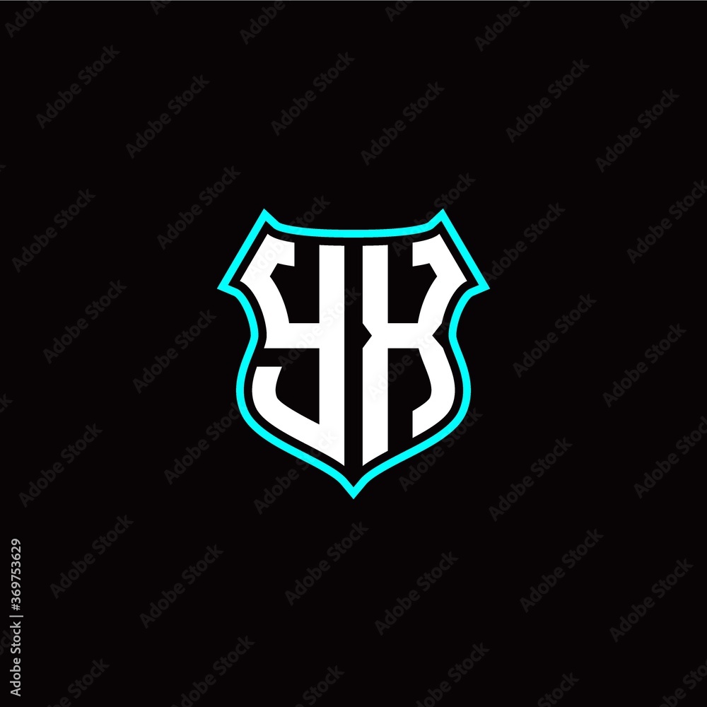 Y X initials monogram logo shield designs modern Y X initials monogram logo shield designs modern