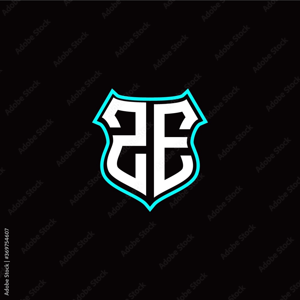 Z E initials monogram logo shield designs modern