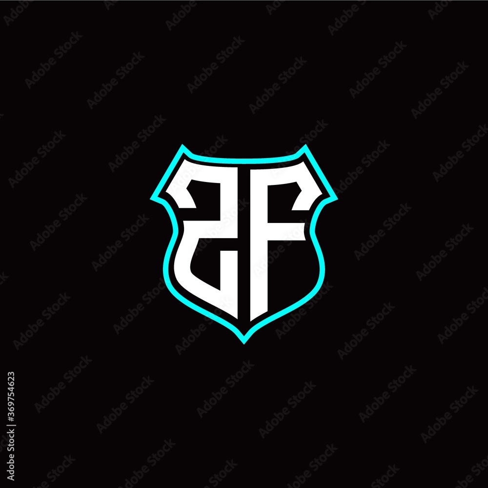 Z F initials monogram logo shield designs modern