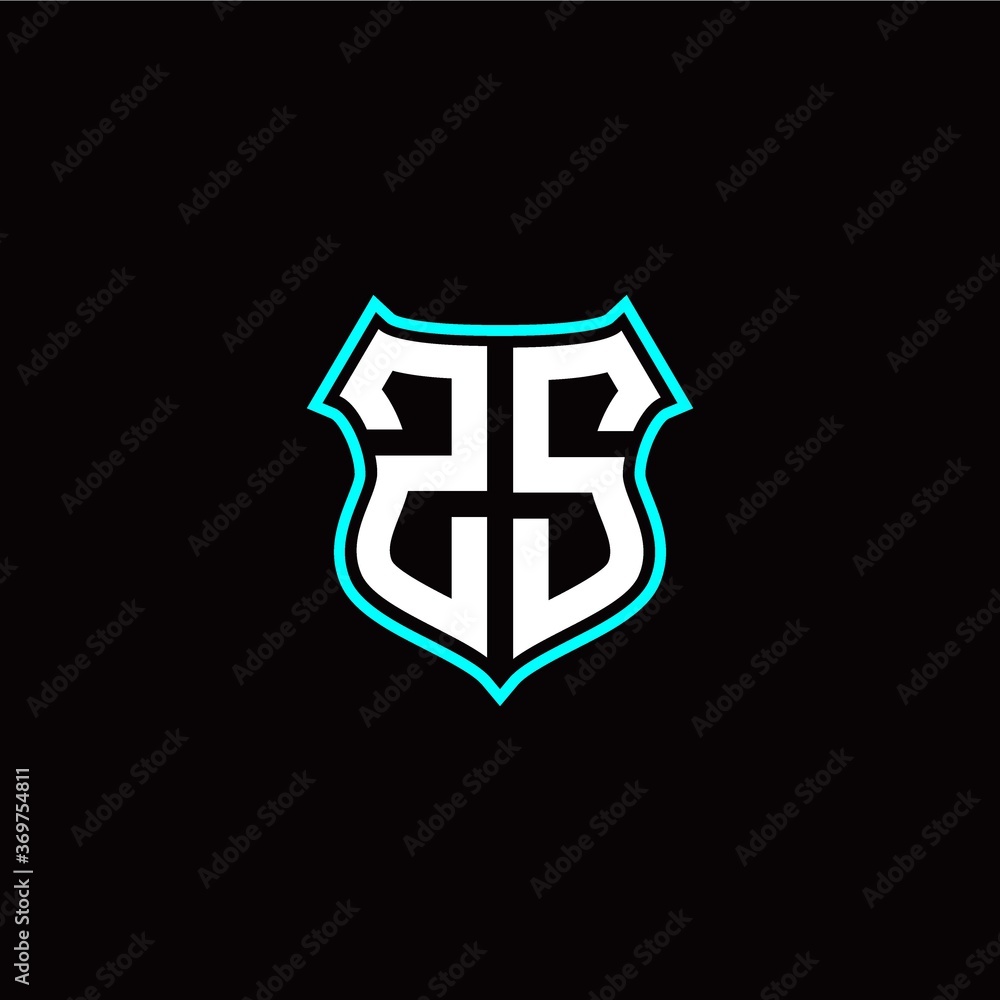Z S initials monogram logo shield designs modern