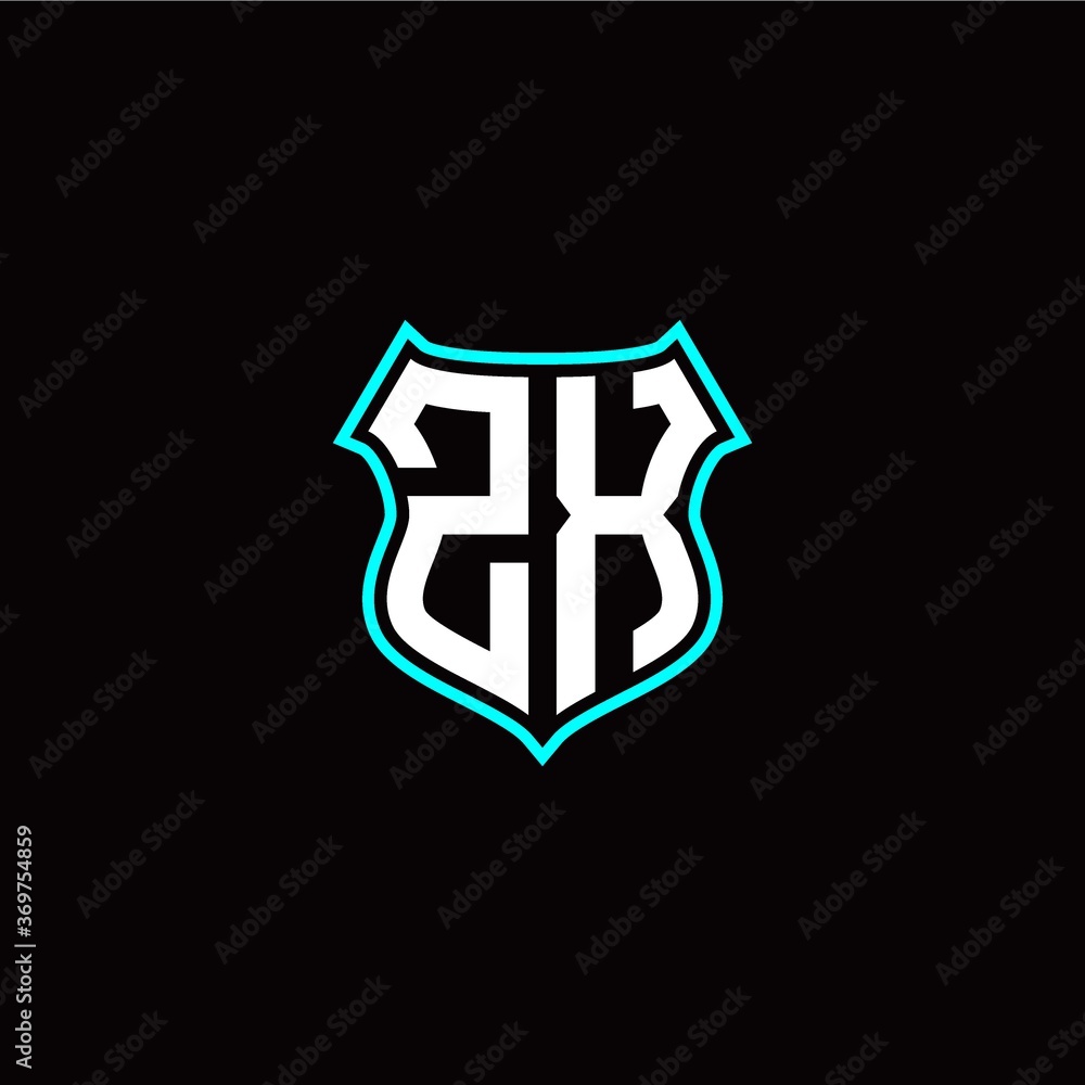 Z X initials monogram logo shield designs modern Z X initials monogram logo shield designs modern