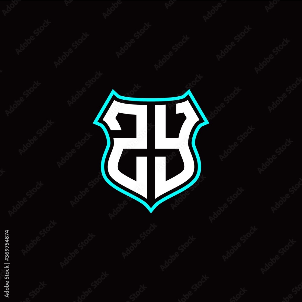 Z Y initials monogram logo shield designs modern Z Y initials monogram logo shield designs modern