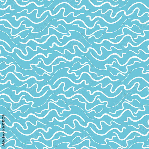 Sea water surface seamless vector pattern texture. Simple waves surface print design for fabrics, stationery, textiles, gift wrap, and packaging.